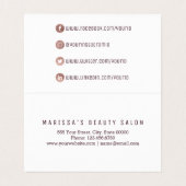 Chic-elegante weiße Rosen-Goldmarmor-sozial-Medien Visitenkarten (Innenseite Aufgefaltet)