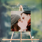 Chic elegante White Foto Drehbuch Hochzeitsempfang Acrylschild (Neutral)