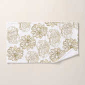 Chic Elegante White-Line Gezeichnet Blume-Muster Badhandtuch Set (Handtuch)