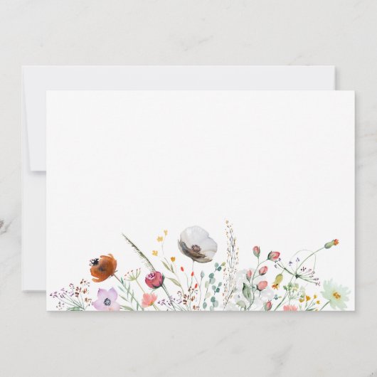 Chic Elegante Wildblume Garden Baby Dusche Einladung (Rückseite)