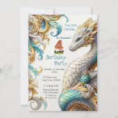 Chic Elegante Wirbel in Gold, Silver Playful Drago Einladung (Vorderseite)