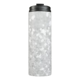Chic eleganter Glamour Weißer falscher Glitter Thermosbecher