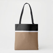 Chic Eleganter Schwarz-weißer Mocha-Brauner Farbbl Tasche (Vorderseite)