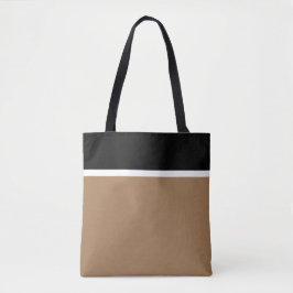 Chic Eleganter Schwarz-weißer Mocha-Brauner Farbbl Tasche
