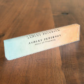 Chic Elegantes Aquarell Hintergrund Namensplakette (Seite)