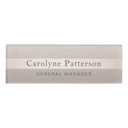 Chic-elegantes berufliches glänzendes namenschild (Vorderseite)