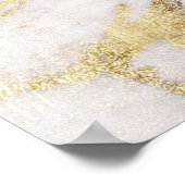 Chic Elegantes Design aus weißem und goldenem Marm Poster (Ecke)