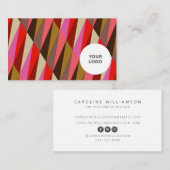 Chic Elegantes, helles Farbmuster Rosa Logo Visitenkarte (Vorne/Hinten)
