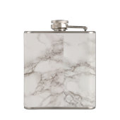 Chic Elegantes Muster aus weißem und schwarzem Mar Flachmann (Rückseite)