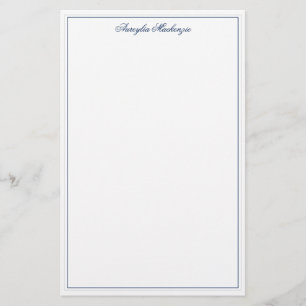 Chic Elegantes Navy Blau Personalisiert  Briefpapier