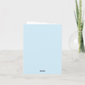 Chic Elegantes Skript Hellblauer Junge Baby Shower Dankeskarte (Rückseite)