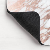 Chic-elegantes Weiß-und Rosen-Goldmarmor-Muster Mousepad (Ecke)