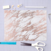 Chic-elegantes Weiß-und Rosen-Goldmarmor-Muster Seidenpapier (Handwerk)