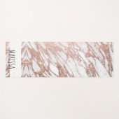 Chic-elegantes Weiß-und Rosen-Goldmarmor-Muster Yogamatte (Vorderseite (Horizontal))