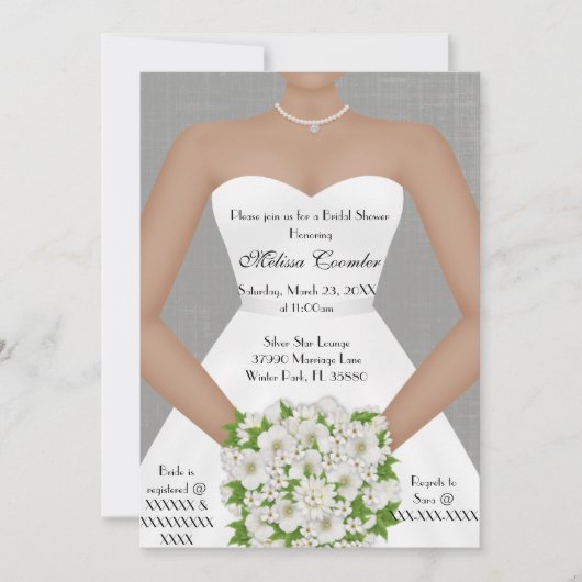 Chic Elegantes White Modern Day Brautparty laden e Einladung (Vorderseite)