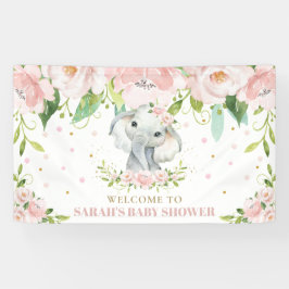 Chic Elephant Blush Pink Floral Hintergrund Willko Banner