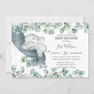 Chic Elephant Greenerity Gender Neutral Baby Dusch Einladung