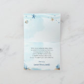 Chic Elephant Nautical Blue Boy Baby Dusche Dankeskarte (Innenseite)