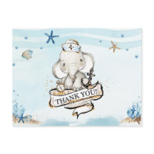 Chic Elephant Nautical Boy Baby Dusche Danke