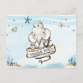 Chic Elephant Nautical Boy Baby Dusche Danke Postkarte