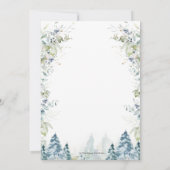 Chic Elephant Winter Wonderland Baby Dusche Dankeskarte (Rückseite)