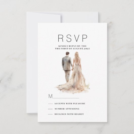 Chic Elfenbein Graues Blumenpaar Foto UAWG Einladung (Vorderseite)