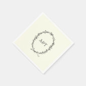 Chic Elfenbein Initials elegante Hochzeitsnapkins Serviette (Ecke)