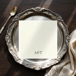 Chic Elfenbein Initials elegante Hochzeitsnapkins Serviette