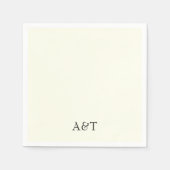 Chic Elfenbein Initials elegante Hochzeitsnapkins Serviette (Vorderseite)