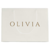 Chic Elfenbein minimalistisch monogramm großes Ges Große Geschenktüte (Vorderseite)
