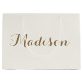 Chic Elfenbein minimalistisch monogramm großes Ges Große Geschenktüte (Vorderseite)