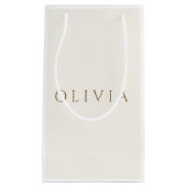 Chic Elfenbein-Monogramm minimalistisch Kleine Geschenktüte (Vorderseite)