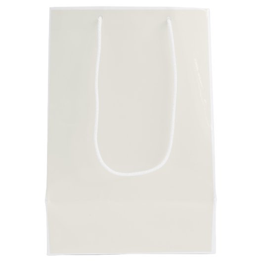 Chic Elfenbein-Monogramm minimalistisch Mittlere Geschenktüte (Rückseite)