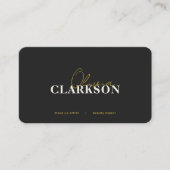 Chic Elfenbein Schwarz Gold Minimalist QR-Code Visitenkarte (Vorderseite)