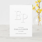 Chic Embossed Look Photo Wedding Save the date Karte (Gelbe Blume)