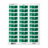 Chic Emerald Brushed Metal Rücksendeadresse (Vorne)