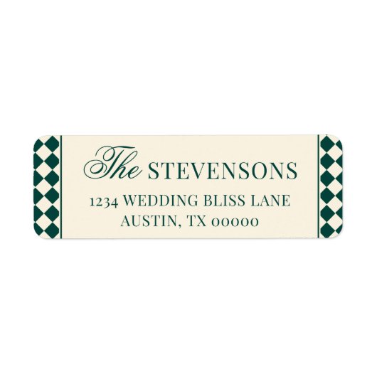 Chic Emerald Checkered Old Money Return Address (Vorne)
