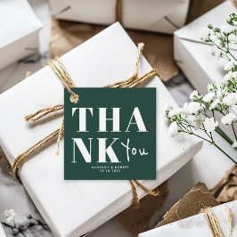 Chic Emerald Green Bold danke Ihnen für Ihre Hochz Geschenkanhänger