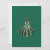 Chic Emerald Green Floral Princess Quinceañera Einladung (Rückseite)