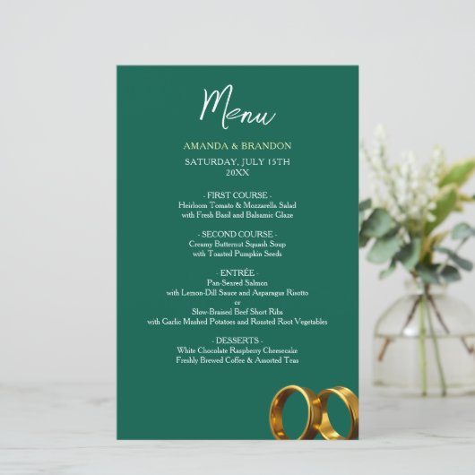 Chic Emerald Green Gold Rings Wedding (Stehend Vorderseite)