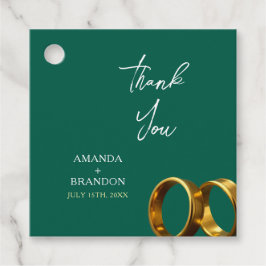 Chic Emerald Green Gold Rings Wedding Geschenkanhänger