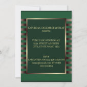 Chic Emerald Green Gold Stripes Geometric Geburtst Einladung (Rückseite)