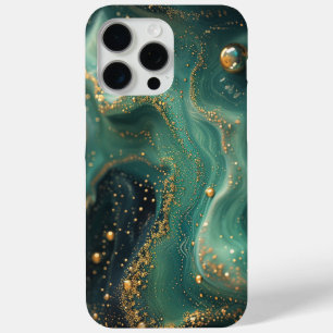 Chic Emerald Green Malachite Gold Glitzer Designer Case-Mate iPhone Hülle