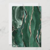 Chic Emerald Green Rose Gold Agate Blush Wedding Einladung (Rückseite)