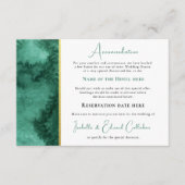 Chic Emerald Green Watercolor Wash Unterkunft Begleitkarte (Vorderseite)