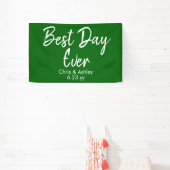 Chic Emerald Green Wedding Reception Best Day Ever Banner (InSitu)