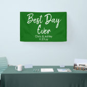 Chic Emerald Green Wedding Reception Best Day Ever Banner (Messe)