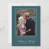 Chic Emerald Ivory Foto Wedding Save the Date Einladung (Vorderseite)