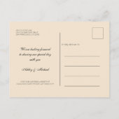 Chic Emerald Ivory Wedding Save the Date Foto Ankündigungspostkarte (Rückseite)