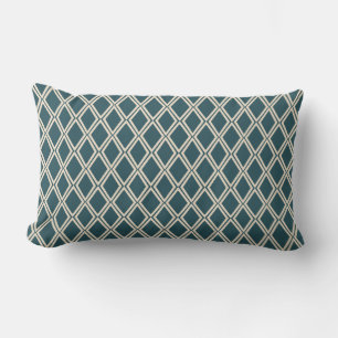 Chic Emerald Off-White Diamond Geometric Muster Lendenkissen